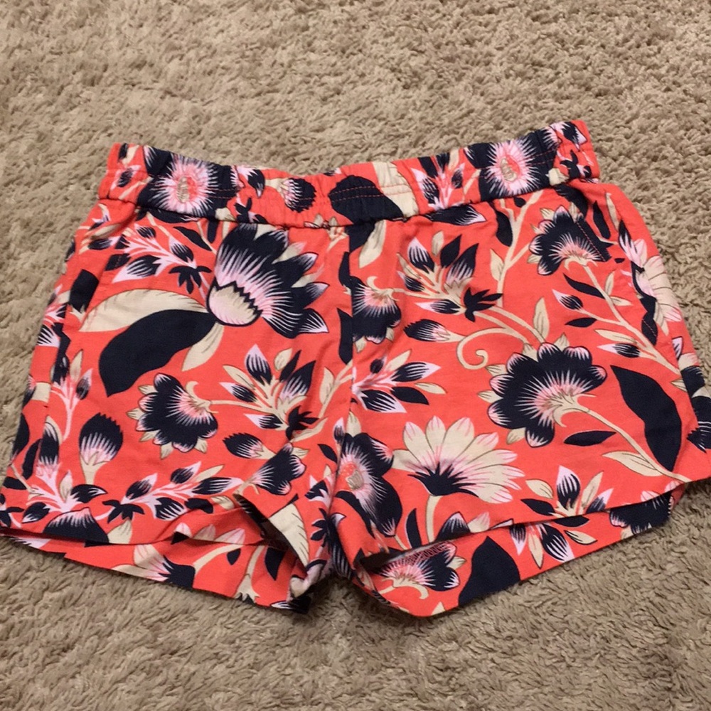 J Crew Tropical Floral Shorts 0 Coral Navy Boardwa